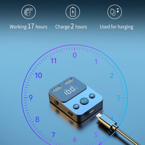 Bluetooth-mottaker 2-i-1 3,5 mm lyd Aux-adapter