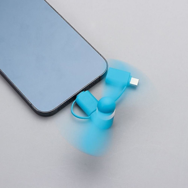 3-i-1 Mini Elektrisk Kylfläkt För Iphone Xiaomi Huawei Android Mobiltelefon Typ-c Micro USB Iphone Port Bärbar Mini Fläkt