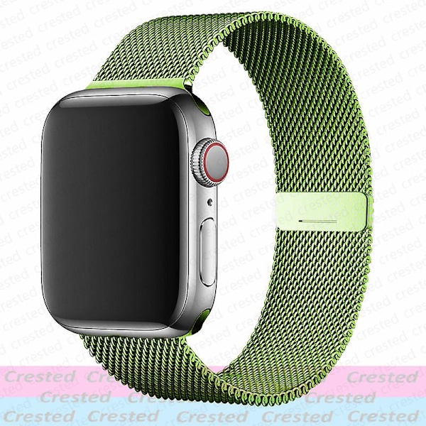 Milanese Loop Strap För Apple Watch Ultra Band 44mm 40mm 45mm 41mm 49mm 42mm 38mm 44 Mm Correa Armband Iwatch Series 3 6 Se 7 8 38mm 40mm 41mm Grass green