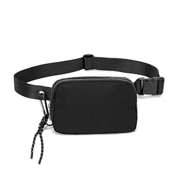 Unisex Mini Vyölaukku Säädettävällä Hihnalla Pieni Vyölaukku Treeniin, Juoksuun, Matkustamiseen, Vaellukseen, Musta