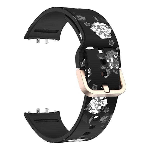 Samsung Galaxy Fit3 -kuviollinen silikoniranneke Black Grey Flower