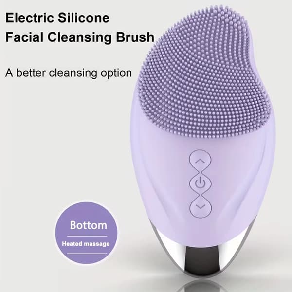 Ansigtsrensebørste - Med massage og vibration (lilla)