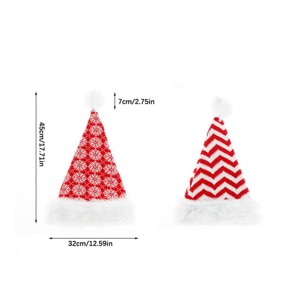 Tomteluva, mjukt tyg med en tjock, fluffig pälskant 2-pack Red snowflakes