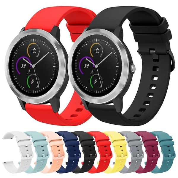 Til Garmin Vivoactive 3 20 mm ensfarvet blød silikone urrem GVO Sapphire Green