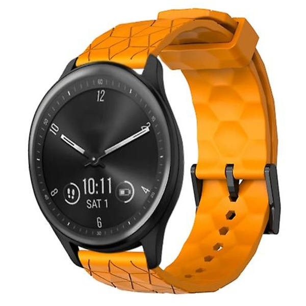 For Garmin Vivomove Sport 20 mm fotballmønster ensfarget silikonklokkebånd RGK Yellow