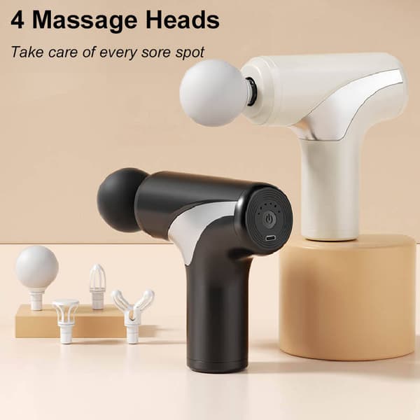 Massager Mini 6 hastigheder med 4 hoveder, dybdevibration afslapning lindrer træthed (pink) Pink