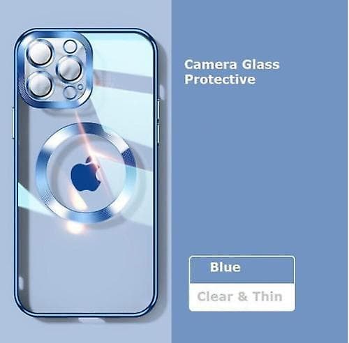 Ny versjon 2.0 rent objektiv for etui med kamerabeskyttelse For iPhone 13 Blue