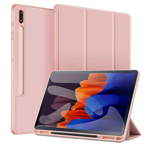 Fodral för Samsung Tab S7/S8 11\" Magnetiskt Folio-fodral Pennfack Förvaring Automatisk Sömn/Vakna Pink