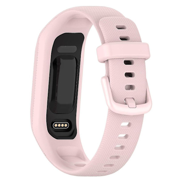 Anti-scratch silikonklockarmband med fodralsskydd för Garmin Vivosmart 5 Rose Pink D Garmin Vivosmart 5
