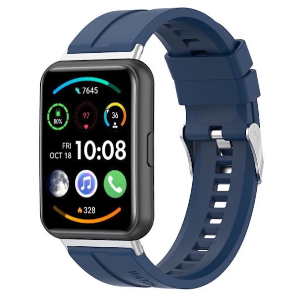 For Huawei Watch Fit 2 Quick Release Watch Strap Silikone Rem Dark Blue