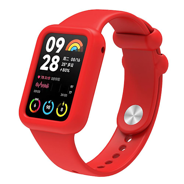 Mjukt silikonfodral för Xiaomi Smart Band 8 Pro, stöttålig smartklocka ram Red