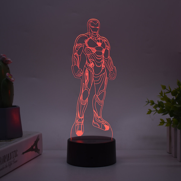 3D-yövalo, luova valomaalauskoriste, koriste-esineet lasten lahjoihin, halkeileva pyöreä Wolverine 16 color remote control