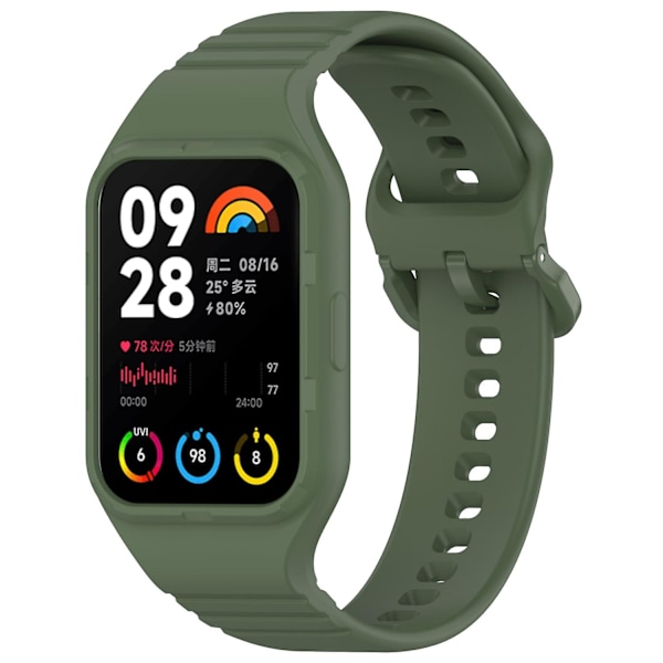 Enkel justerbar klockarmband i flexibelt silikon för Xiaomi Smart Band 8 Pro - Röd Dark Green