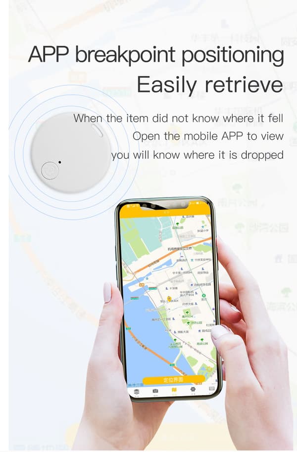 Anti-Lost Enhed Rund Bluetooth 5.2 To-Vejs Alarm Intelligent Positionering Sort Og Hvid