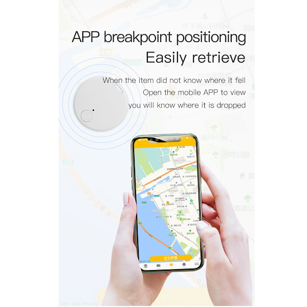 Anti-tapt Enhet Rund Bluetooth 5.2 Toveis Alarm Intelligent Posisjonering Svart Fargerik