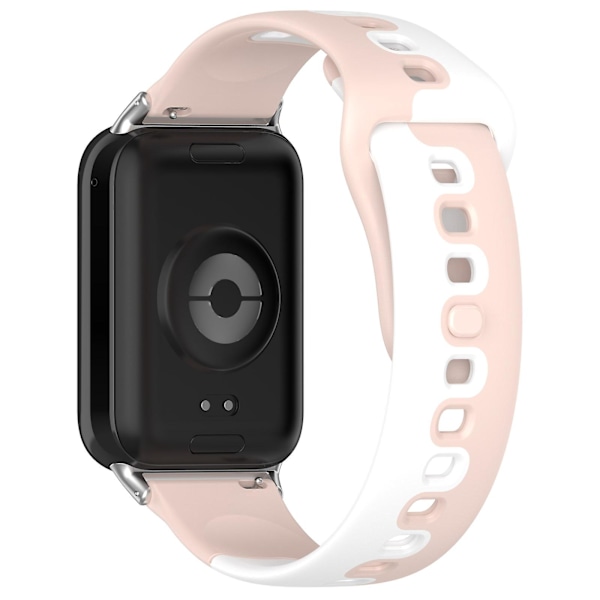 Silikoneurrem til Xiaomi Smart Band 8 Pro, dobbelt farve udskiftningsurrem Pink White