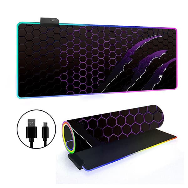 Musemåtte - Med Rgb 14 Lysindstilling Skridsikker Base (Style 26, 400*800*4Mm)