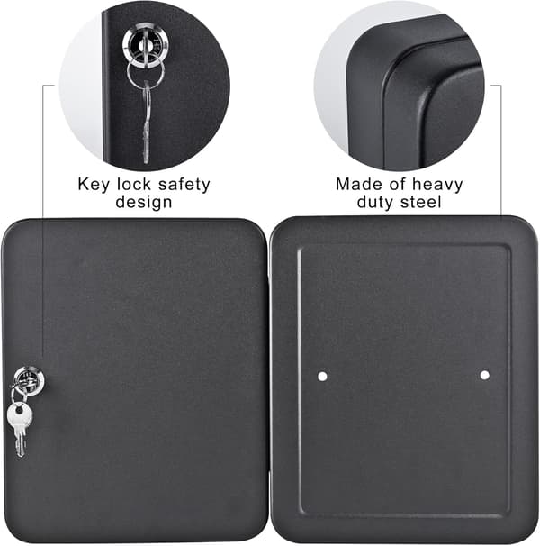 Oppbevaringsboks med lås, 20 x 16 x 8 cm White 48 Key with Key
