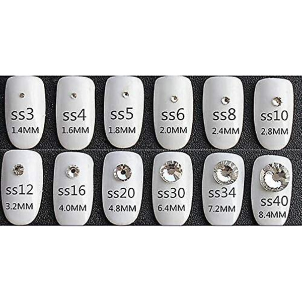 Limfix Flatback Rhinestones Glas Diamantes Ädelstenar För Nail Art Hantverk Dekorationer Kläder Skor(ss20 576st,silver)