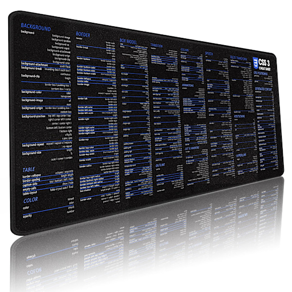 Excel Kortkommandoer Musmatta, Utökad Stor Fusk Musmatta, PC Kontor Kalkylblad Tangentbord Matta, Halksäker Sydd Kant 400*900*2Mm Css 3