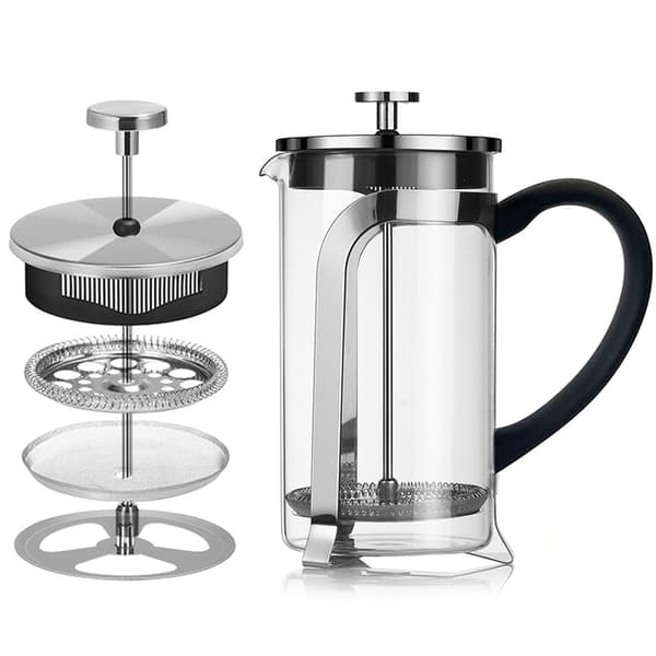 Kaffemaskine Stempelkande, 304 Rustfrit Stål Borosilikatglas 1000ml