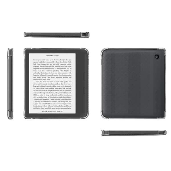 Etui til 7'' Kobo Libra Color 2024, blød TPU-bagside, ingen e-bogslæser