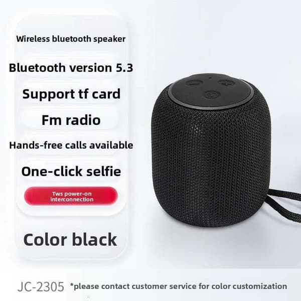 Bluetooth 5.3 Hifi Subwoofer-høyttaler (svart)