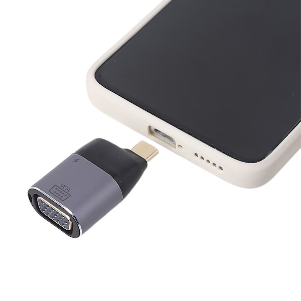 Mini-mobiltelefonkonverter Typ C till VGA-konverter surfplatta laddningsadapter
