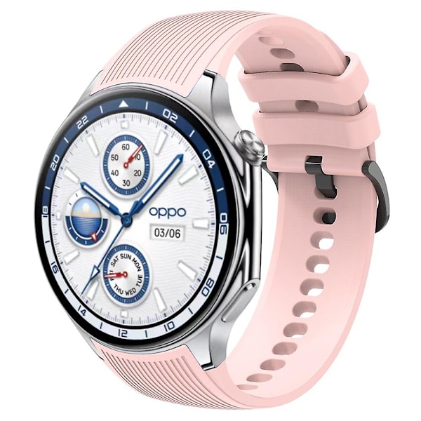 For Oppo Watch X erstatning myk silikonrem justerbar klokkebånd Rose Pink