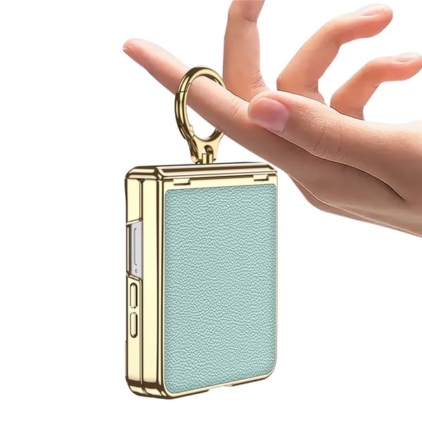 Etui til Samsung Z Flip7, magnetisk galvaniseret hængselstativ (grå)