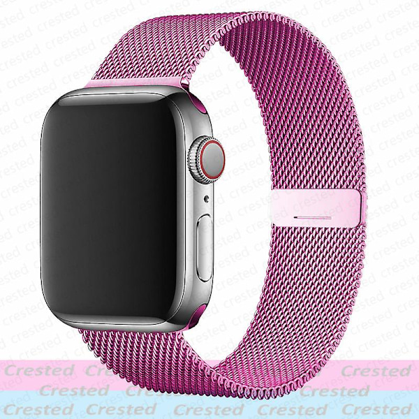Milanese Loop Strap För Apple Watch Ultra Band 44mm 40mm 45mm 41mm 49mm 42mm 38mm 44 Mm Correa Armband Iwatch Series 3 6 Se 7 8 42mm 44mm 45mm 49mm Barbie powder