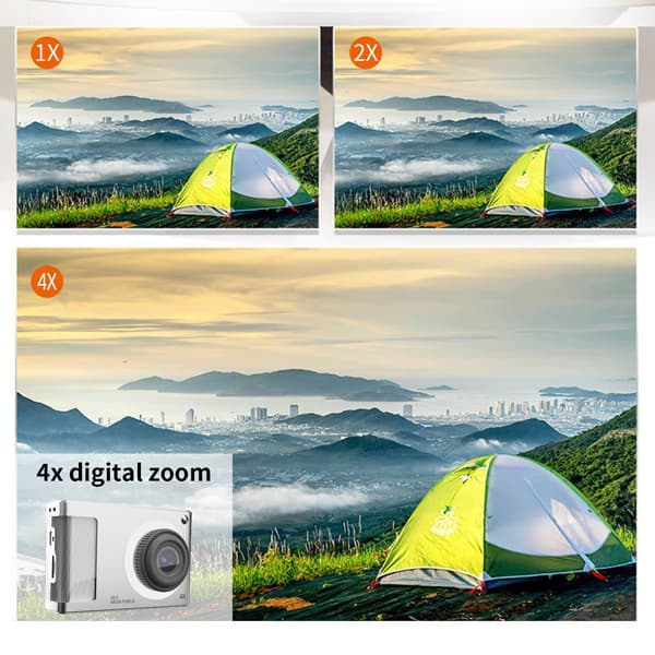 Kompaktkamera - Bärbar HD 1080P, 16X zoom, 48MP, 2,4 tums LCD-skärm (silver)
