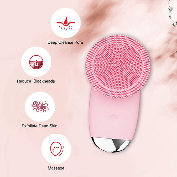 Ansigtsrensebørste - Ipx7 Vibrationsmassager Til Eksfoliering (Pink)