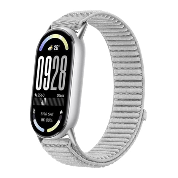 Armbånd til Xiaomi Mi Band 8/9/10, Nylon (Høj Grå)