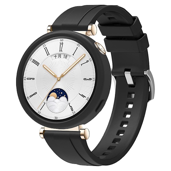 For Huawei Watch GT 4 41mm Blød Silikone Urrem Rem Tilbehør Black