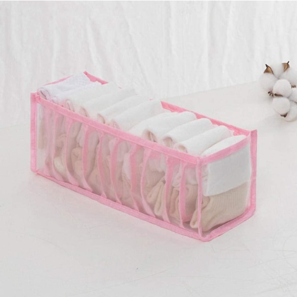 Alusvaatteet Organizer Set -taitettava Alusvaatteet Drawer Organizer Pink 11 grid