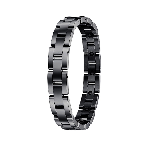 Armbånd til magnetterapi i titanium rustfrit stål (sort)
