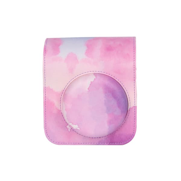 Fodral - För Mini 12 Instantkamera, PU Molnmålning Kamerafodral (Rosa)