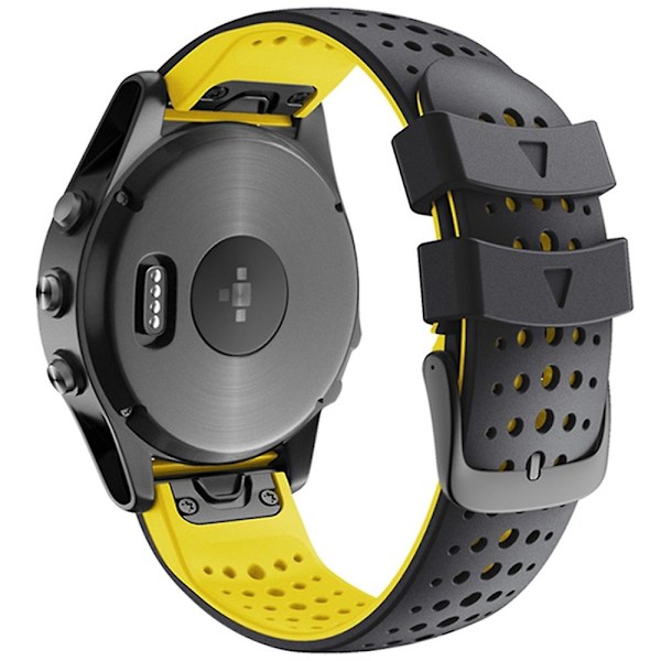 For Garmin Fenix 6 Silikonarmbånd For Garmin Fenix 6 Black Yellow