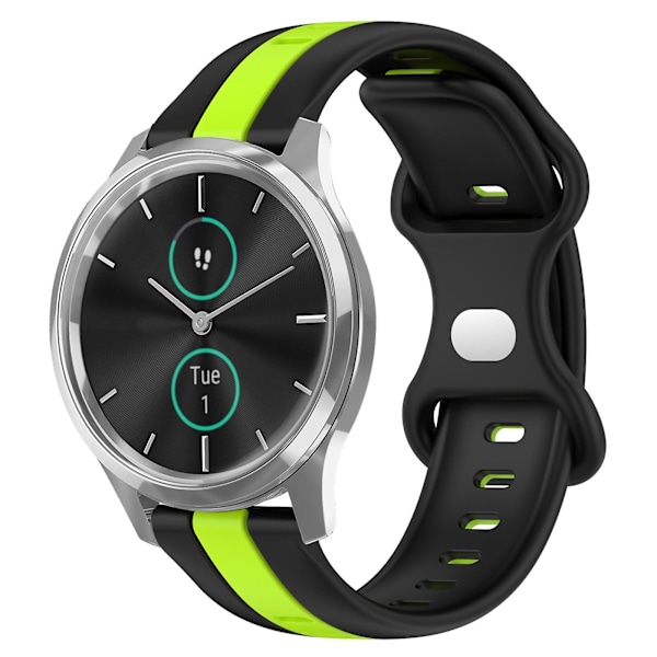 Silikoniranneke Garminmove Luxe -kelloon Black Green