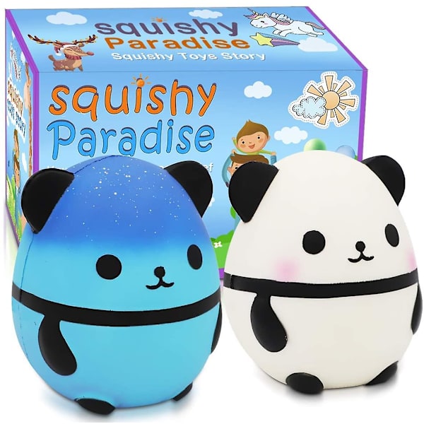 Jumbo Squishies Panda Squishy Lelut Kawaii Söpöt Panda Squishy Reliever -lelut pojille ja tytöille Syntymäpäiväjuhlatarvikkeet Blue