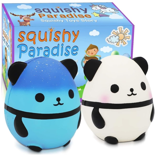 Jumbo Squishies Panda Squishy Lelut Kawaii Söpöt Panda Squishy Reliever -lelut pojille ja tytöille Syntymäpäiväjuhlatarvikkeet White