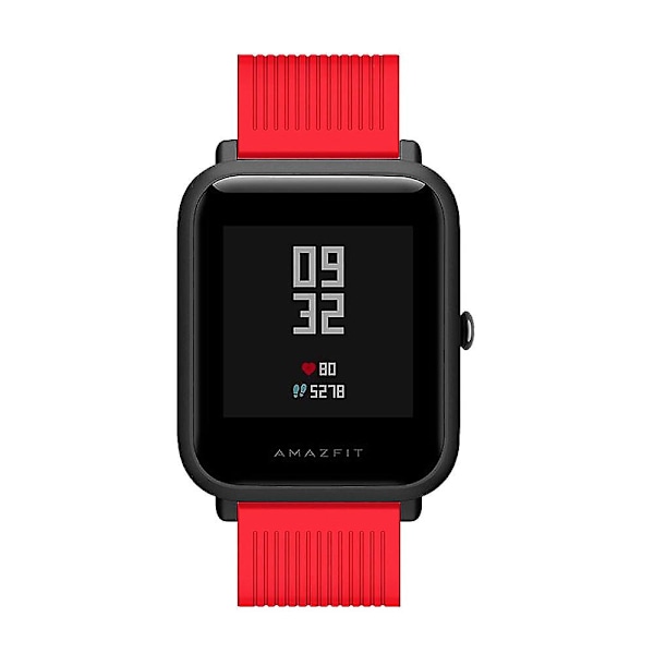 20mm pandeforhoved rynker tekstur blødt urrem udskiftning til Huami Amazfit Watch Youth Edition Red C Huami Amazfit Watch