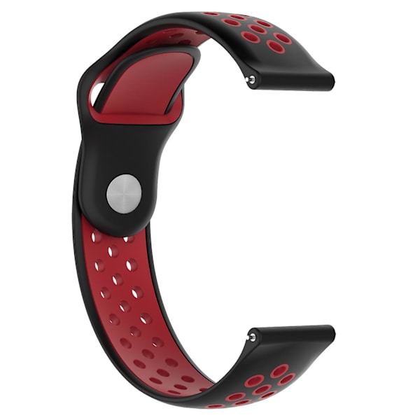 KLB-SSGJ-004 Samsung Gear Sport / Samsung Gear S2 Classic -silikoniranneke 20 mm:n soljella varustettu rannekoru Black  Red