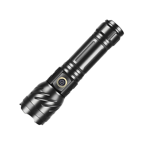 Hög Lumen Uppladdningsbara Ficklampor Lyktor 2000 Lumen Ipx6 Zoombar Ficklampa För Hem Nödsituation Camping Vandring Svart