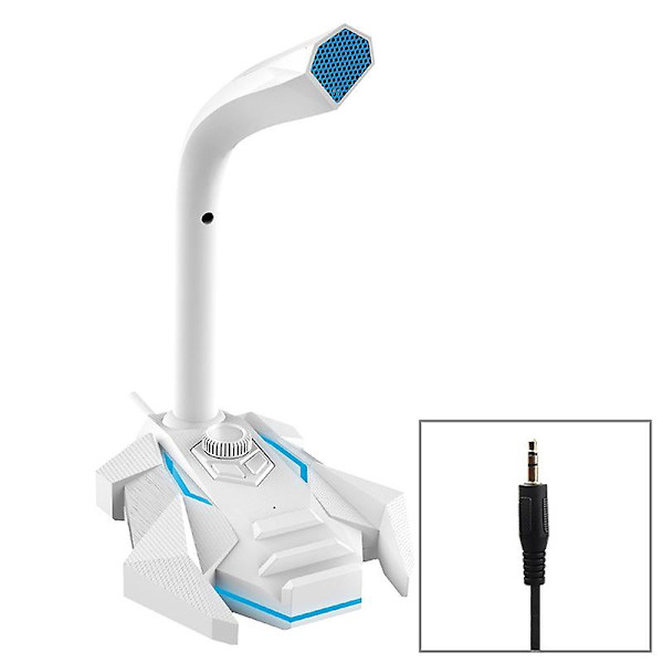 Gk Desktop 3,5 mm stik Dual Mic kondensatormikrofon White