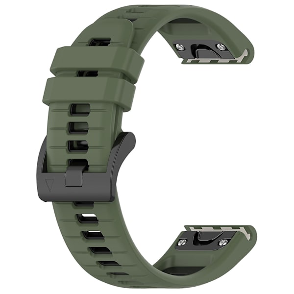 For Garmin Fenix 7 / Fenix 7 Pro silikone urrem 22mm udskiftningsremme Olive Green Black
