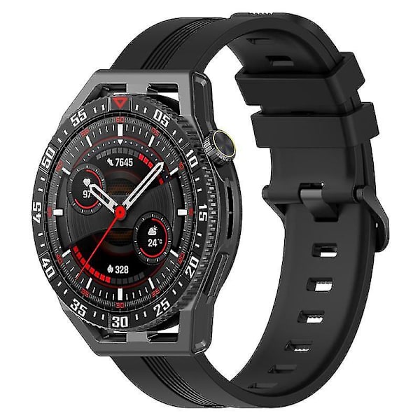 Rannekkeet 20mm Teksturoidut Älykellohihnat Huawei Watch GT3/Watch GT:lle, Urheilutyyli Korvattu Ranneke Black, Black D Huawei Watch GT3