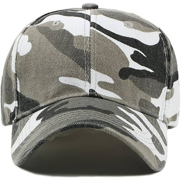 Baseball Camo Cap, Kamouflage Fiske Jakt Hatt Unisex Justerbar Sport Baseball Cap White