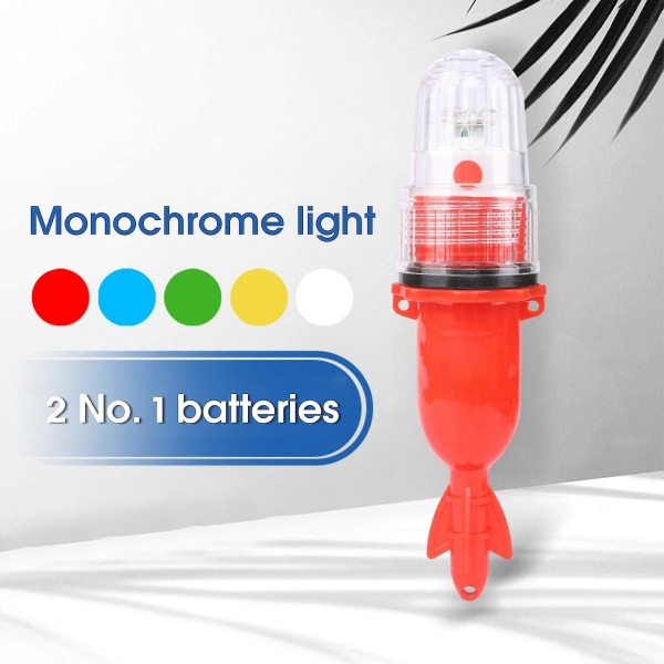 2024 Kaesi Single Flash Fiskelampe Far Lighting Range Automatisk lyskontroll Slitesterk bøye Fishnet Light for Outdoor Red